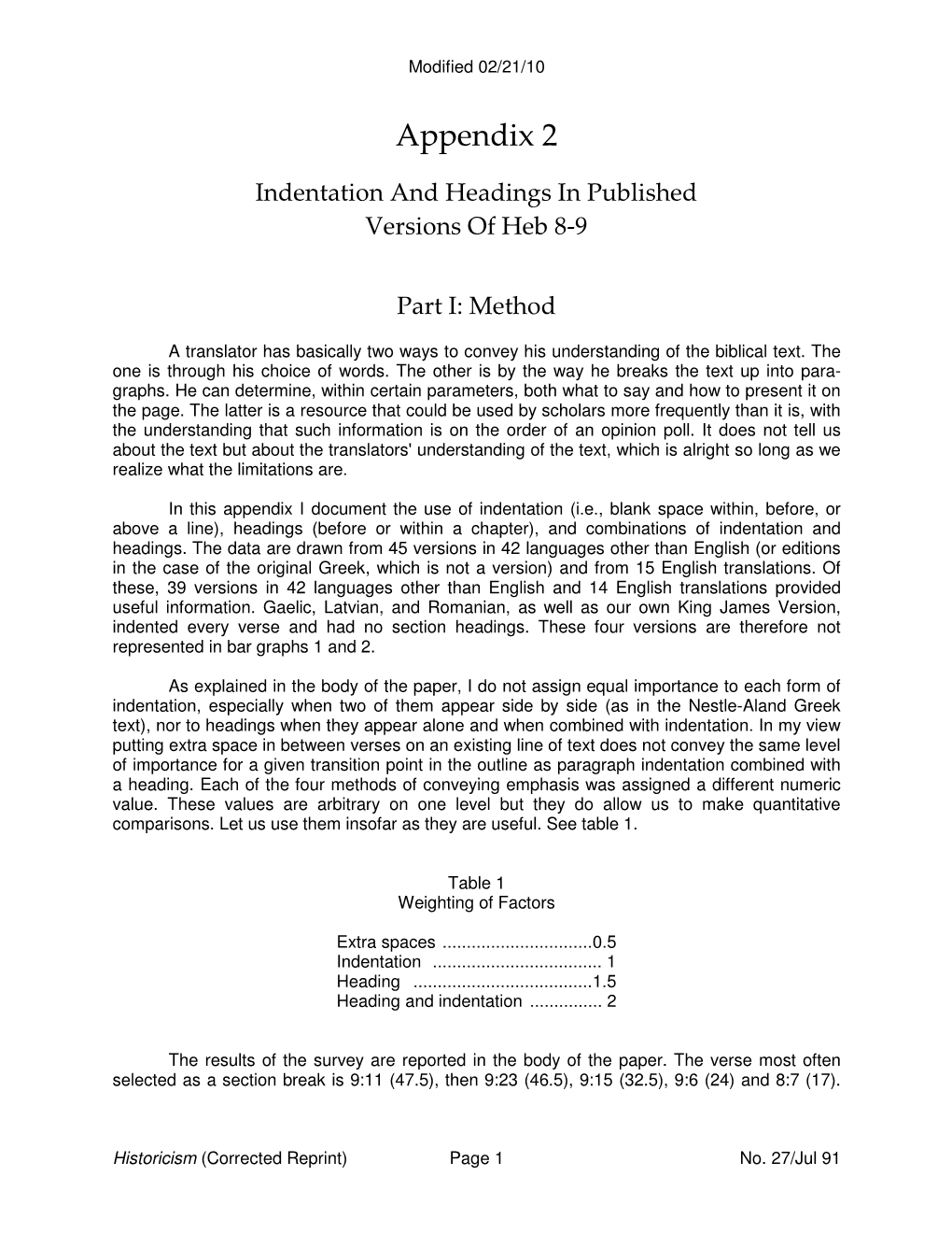 Appendix 2: Indentation and Headings in Published