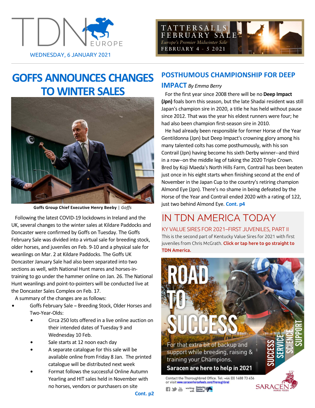 GOFFS ANNOUNCES CHANGES to WINTER SALES First Part, Which Appeared in Tuesday's Edition, Can Be Read Here