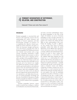 Feminist Geographies of Difference, Relation, And