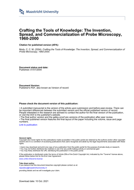 Scanning Probe Microscopy, 1960-2000