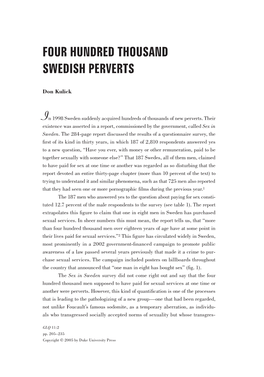 Four Hundred Thousand Swedish Perverts