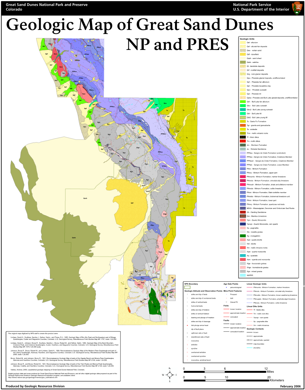 Geologic Map of Great Sand Dunes National Park and Preserve