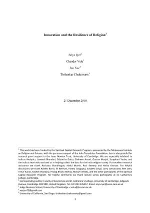 Innovation and the Resilience of Religion1