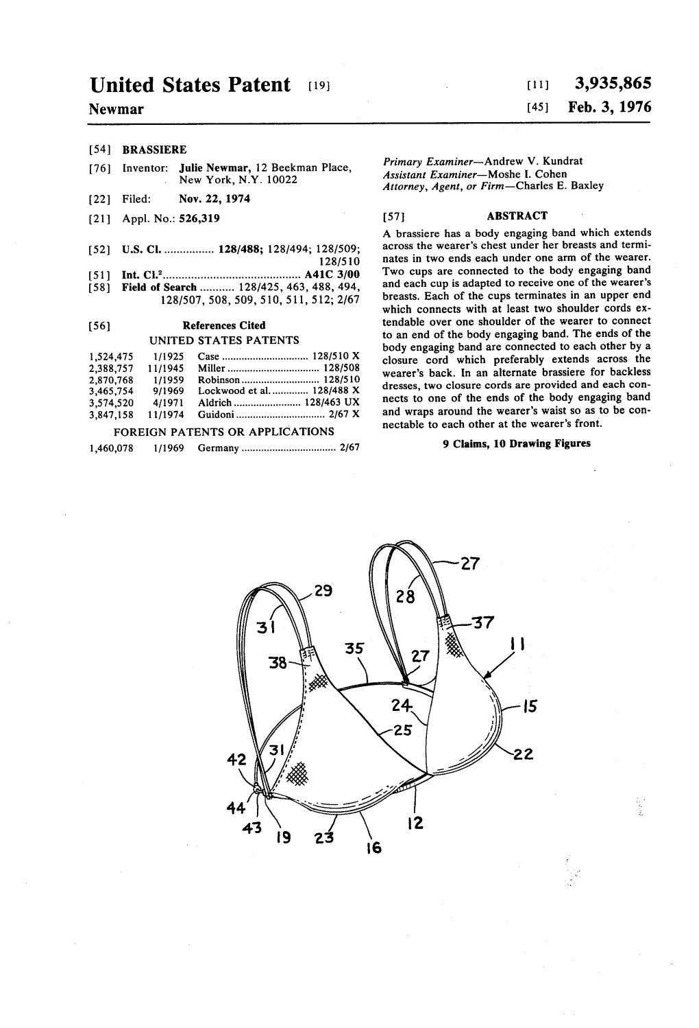 United States Patent (19) [11] 3,935,865 Newmar (45) Feb