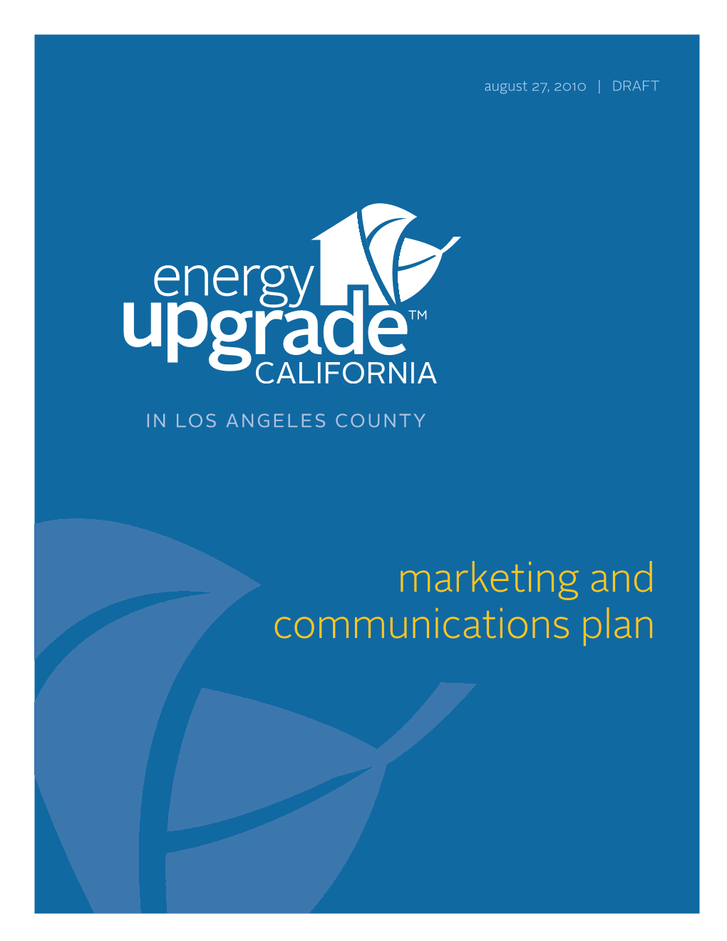 Marketing and Communications Plan Table of Contents