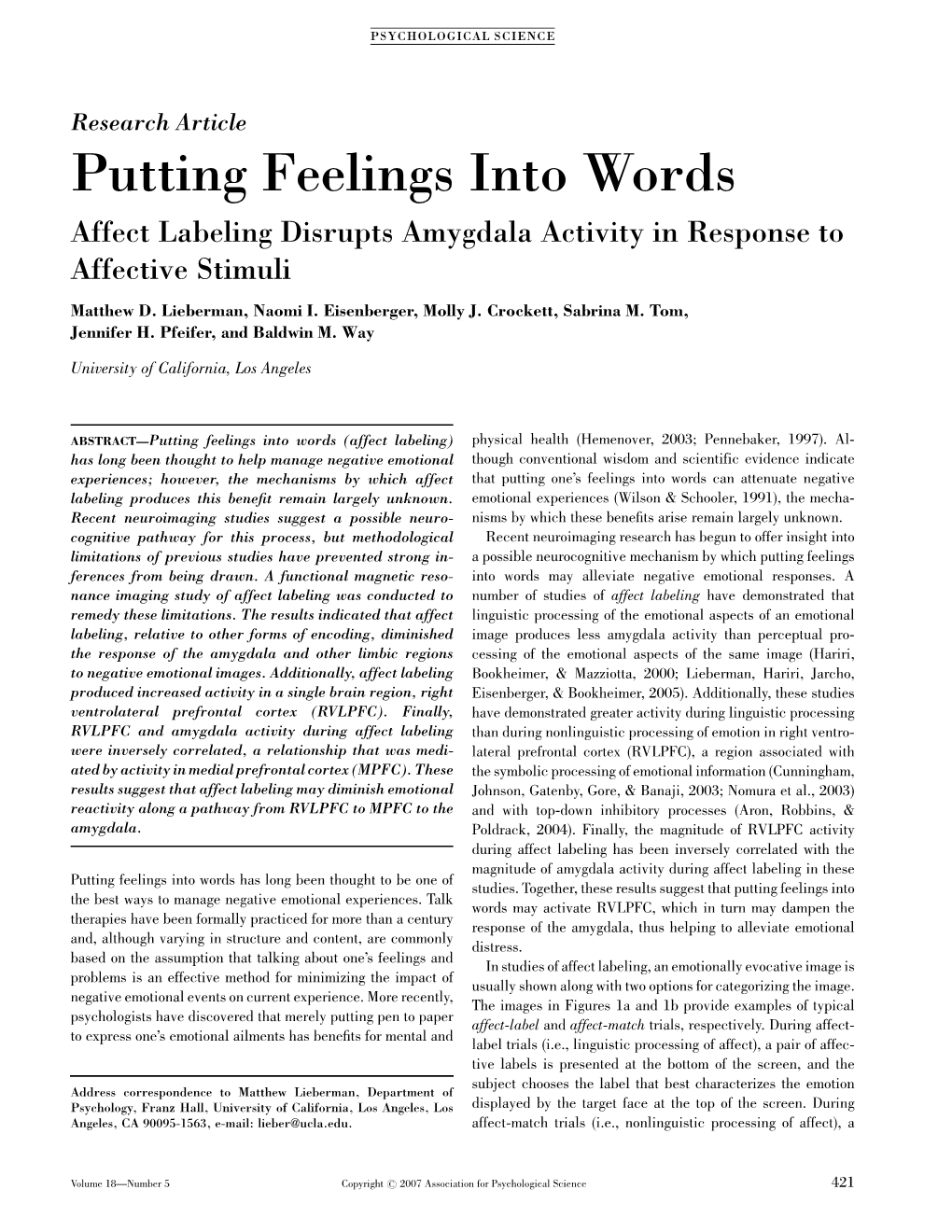 putting-feelings-into-words-affect-labeling-disrupts-amygdala-activity