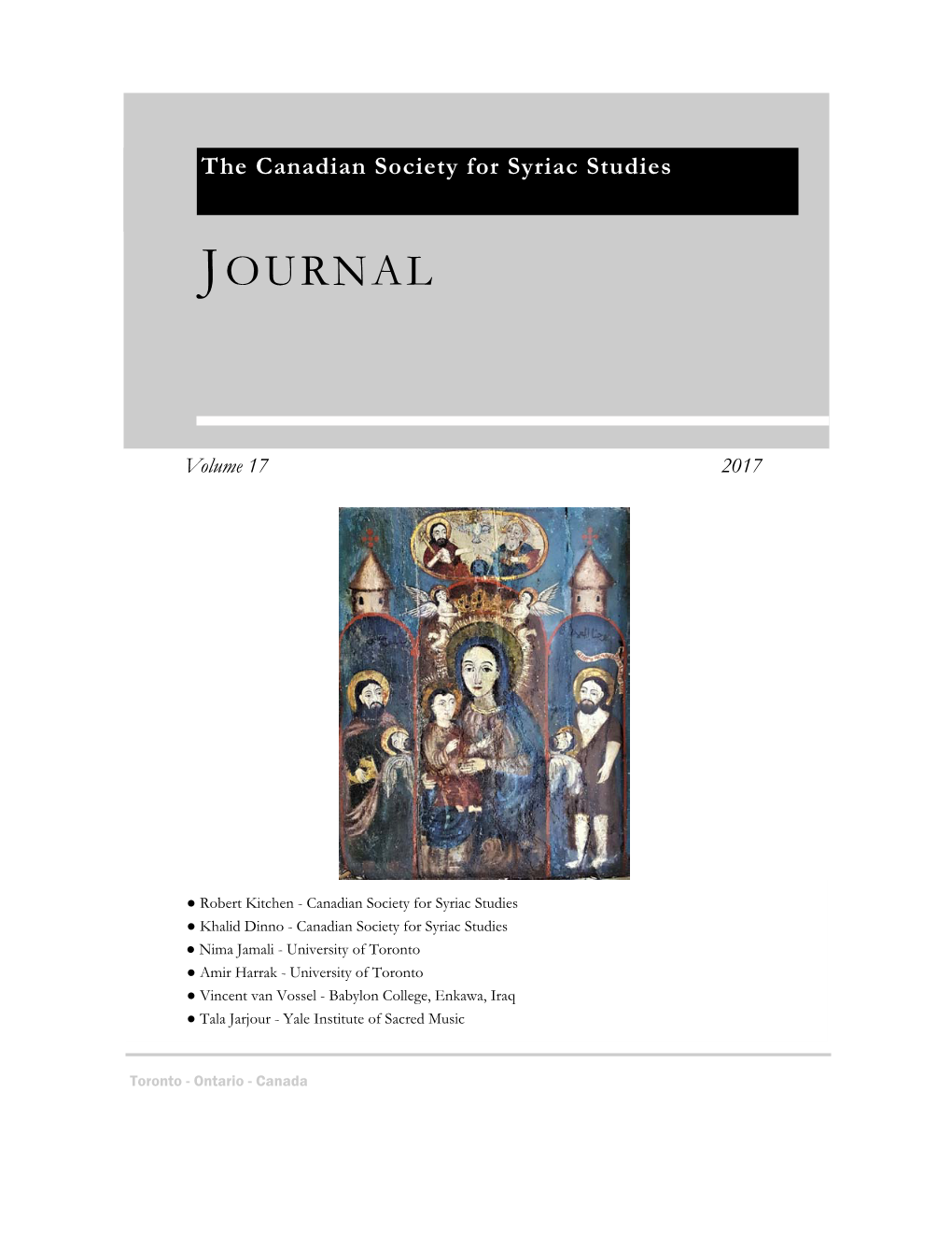 The Canadian Society for Syriac Studies