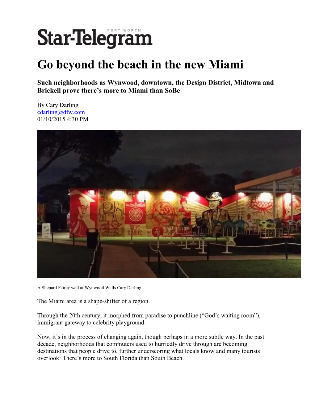 Fort Worth Star-Telegram Go Beyond the Beach in the New Miami Forbes