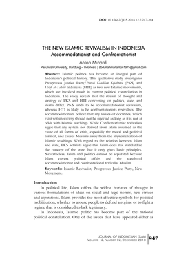 THE NEW ISLAMIC REVIVALISM in INDONESIA Accommodationist And