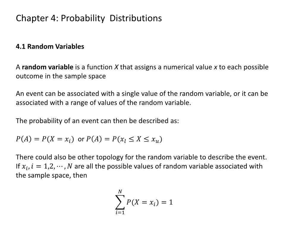 Chapter 4: Probability Distributions