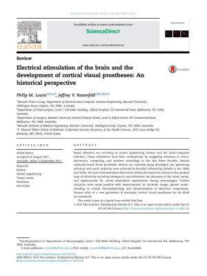 Electrical Stimulation of the Brain and the Development of Cortical Visual Prostheses an Historical Perspective