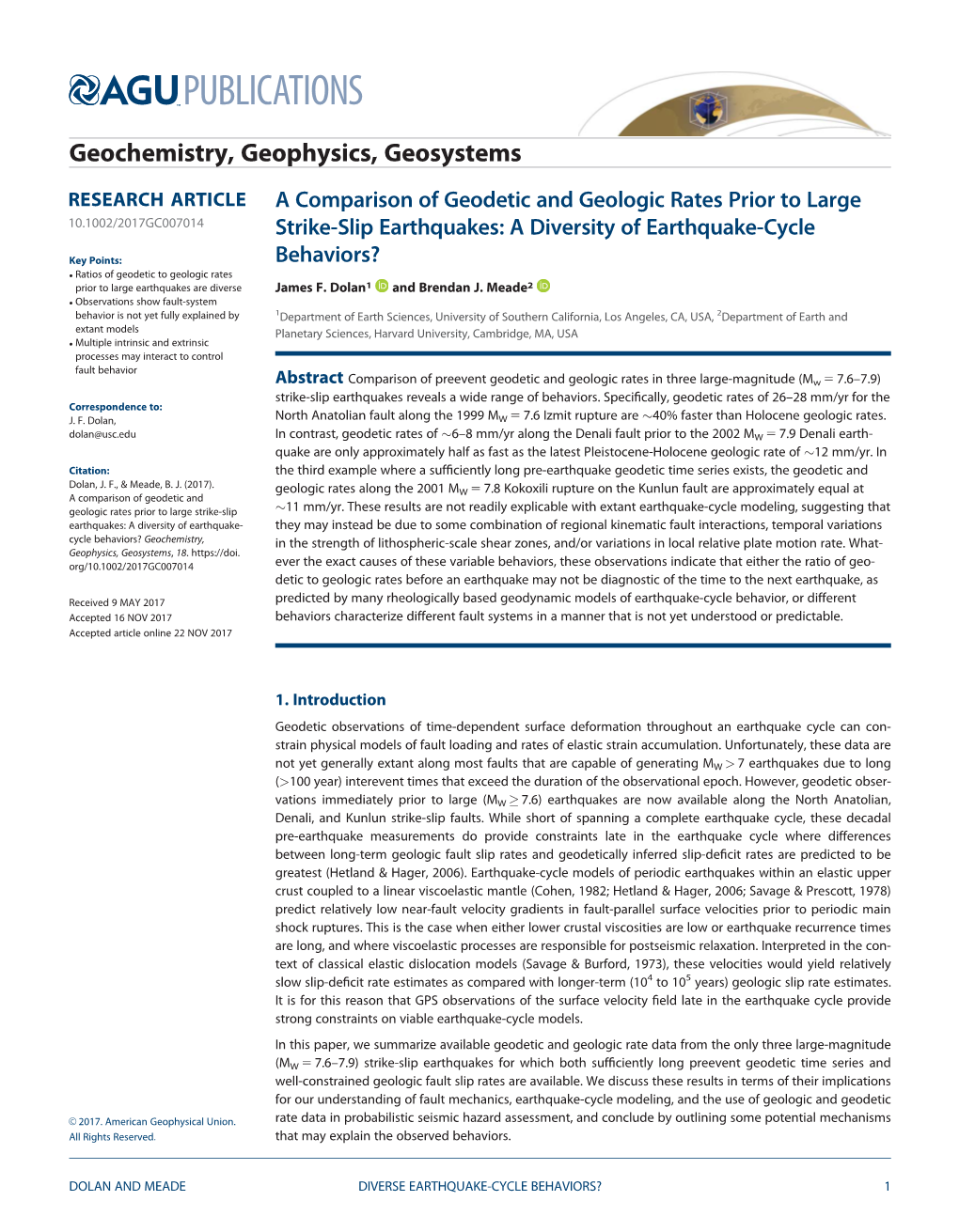 Slip Earthquakes: a Diversity of Earthquake-Cycle - DocsLib