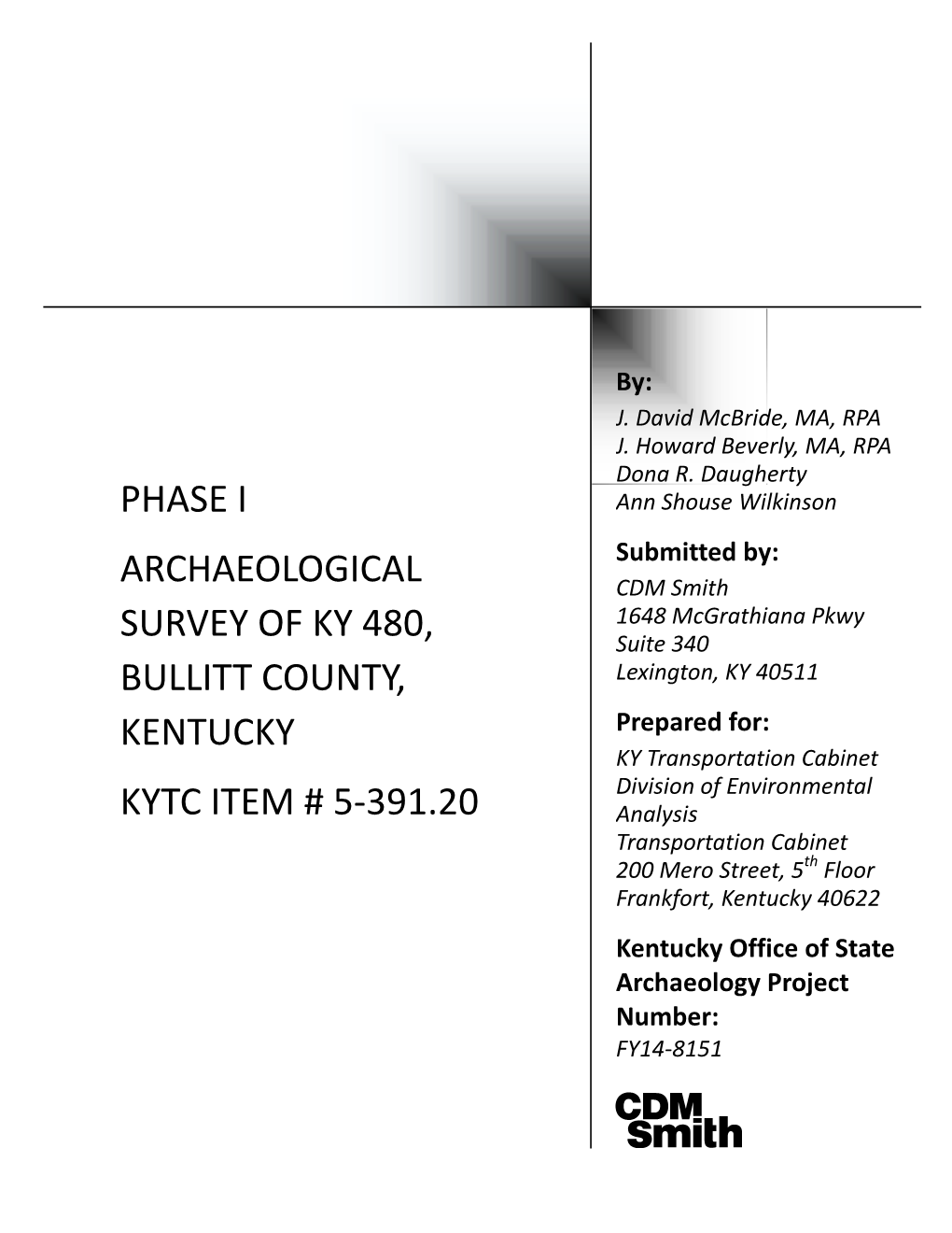 Phase I Archaeological Survey Along KY 480 in Bullitt County, Kentucky