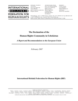 The Decimation of the Human Rights Community in Uzbekistan