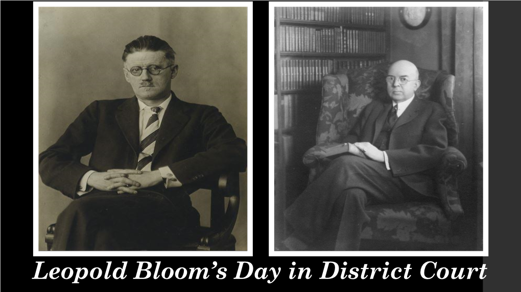 Leopold Bloom's Day in District Court