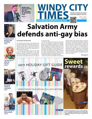 Salvation Army Defends Anti-Gay Bias Clinton Gives Major LGBT by JOE FRANCO and TRACY BAIM Our Capacity to Help