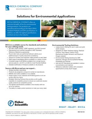 Solutions for Environmental Applications