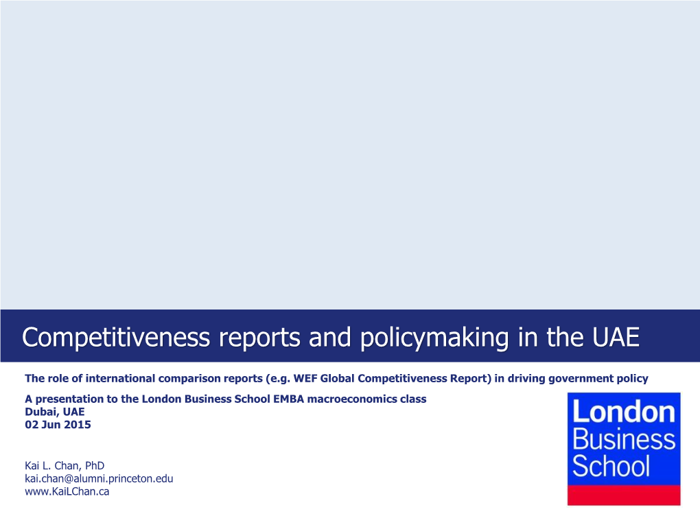 Global Performance Reports and Government Policy