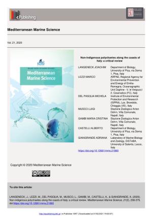Copyright© 2020 Mediterranean Marine Science