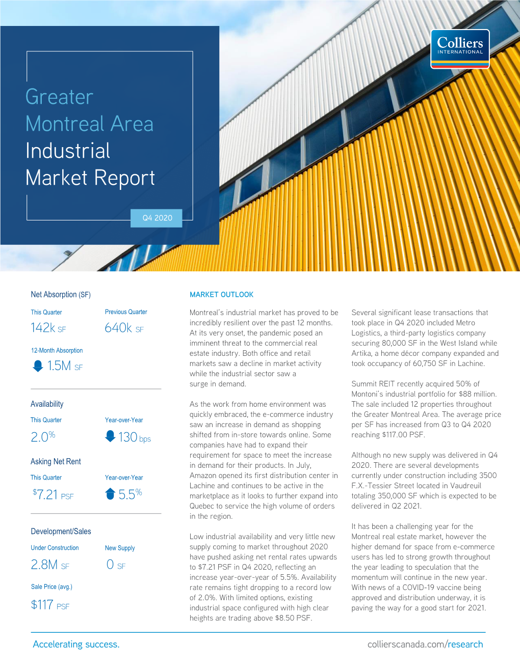Greater Montreal Area Industrial Market Report