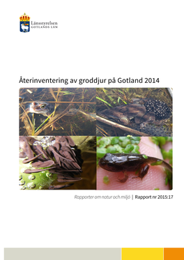 Återinventering Av Groddjur På Gotland 2014