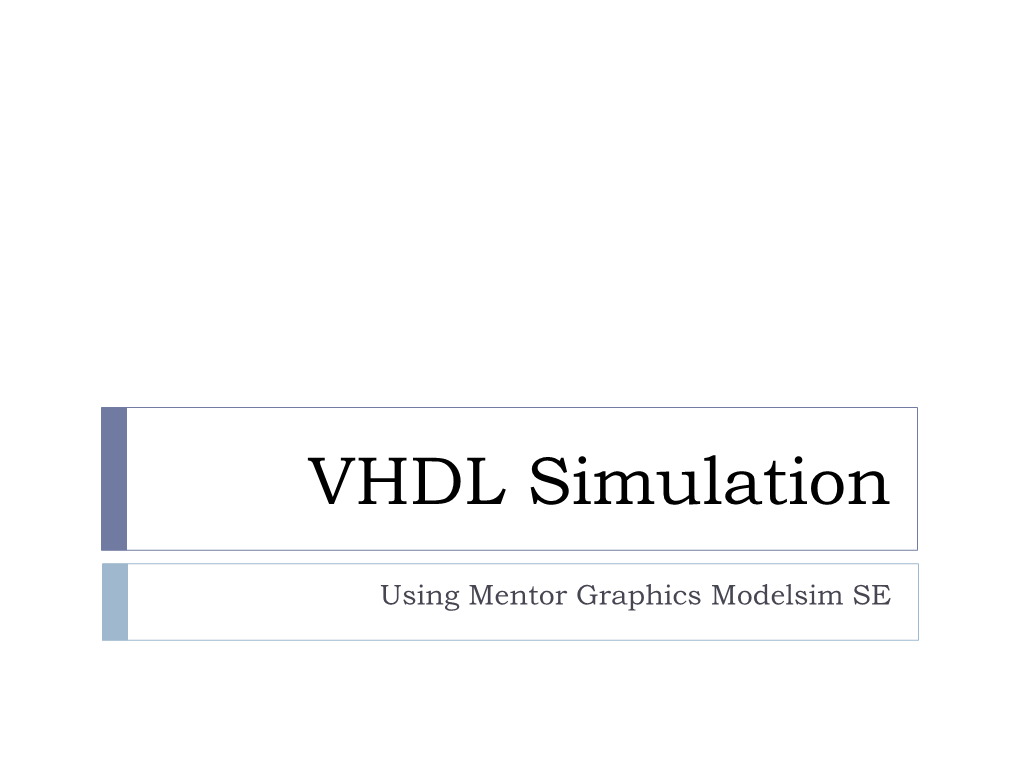 Synthesis with VHDL and Leonardo