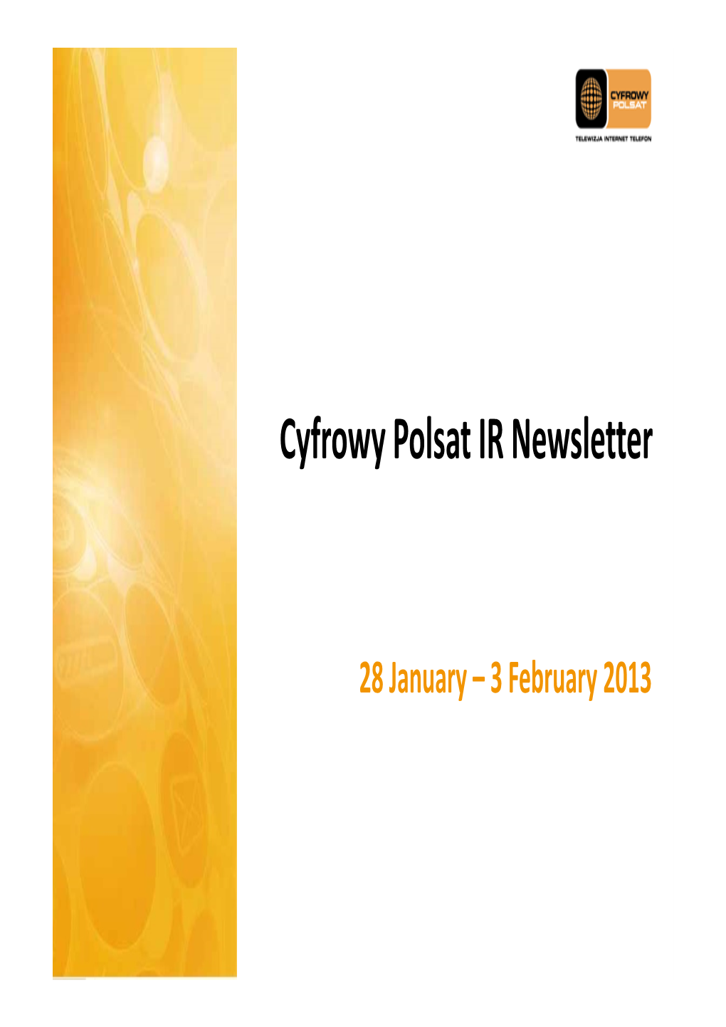 Cyfrowy Polsat IR Newsletter