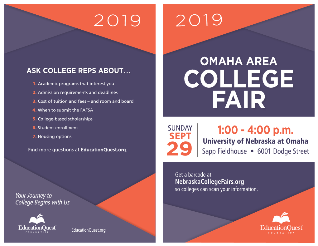 COLLEGE FAIR – PARTICIPATING COLLEGES REGISTERED AS of 8/2/19 – See a Current List at Educationquest.Org