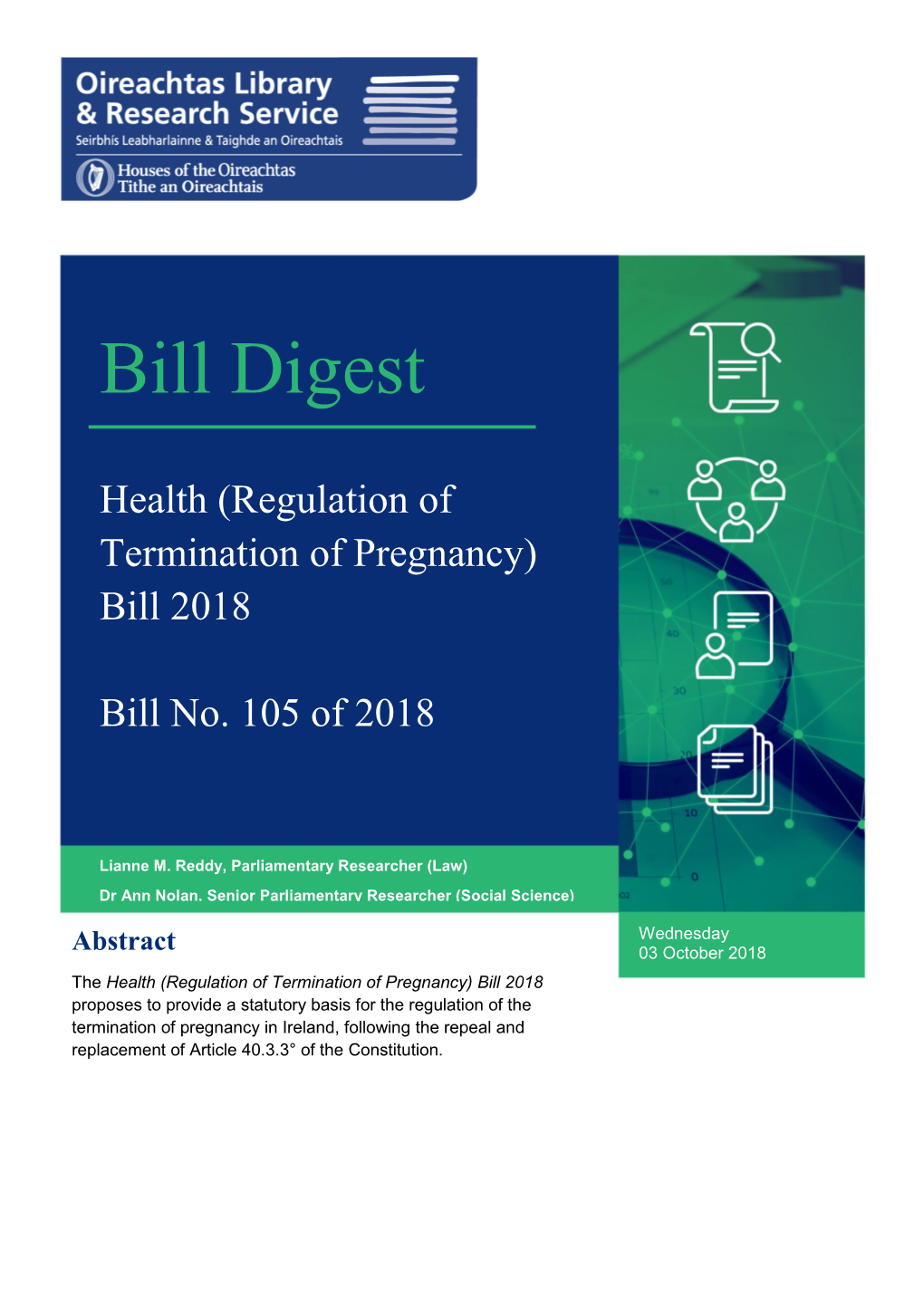 Bill Digest | Health (Regulation of Termination of Pregnancy) Bill 2018 1