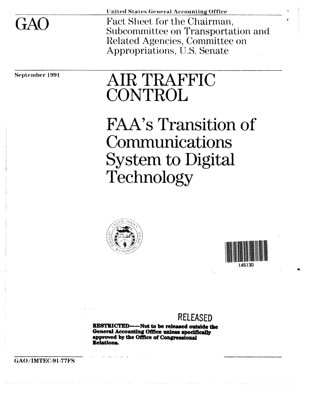 FAA's Transition of Communications