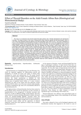 Effect of Thyroid Disorders on the Adult Female Albino Rats