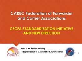 CFCFA Recommendation Standard 001: Guidelines on the Preparation