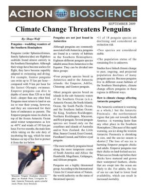 Climate Change Threatens Penguins