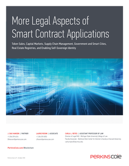 More Legal Aspects of Smart Contract Applications