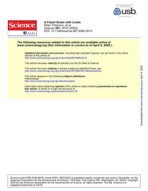 DOI: 10.1126/Science.287.5460.2010 , 2010 (2000); 287