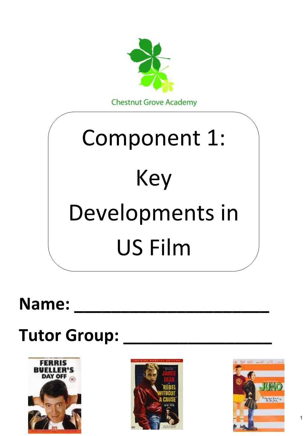 Component 1: Key Developments in US Film (35%)