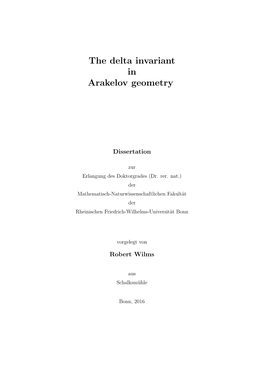 The Delta Invariant in Arakelov Geometry