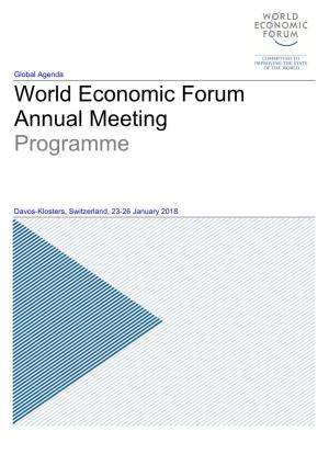 World Economic Forum Annual Meeting Programme