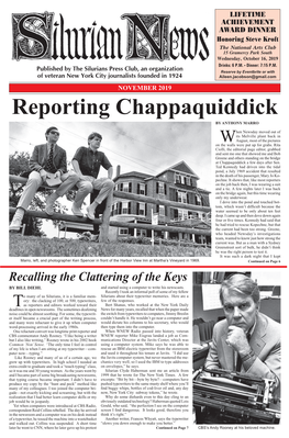 Reporting Chappaquiddick Continued from Page 1 Told Me