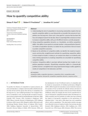 How to Quantify Competitive Ability