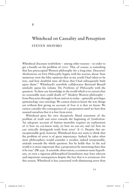 Whitehead on Causality and Perception