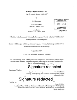 Signature Redacted Signature of Author: ______Binso /1 ~T[ C