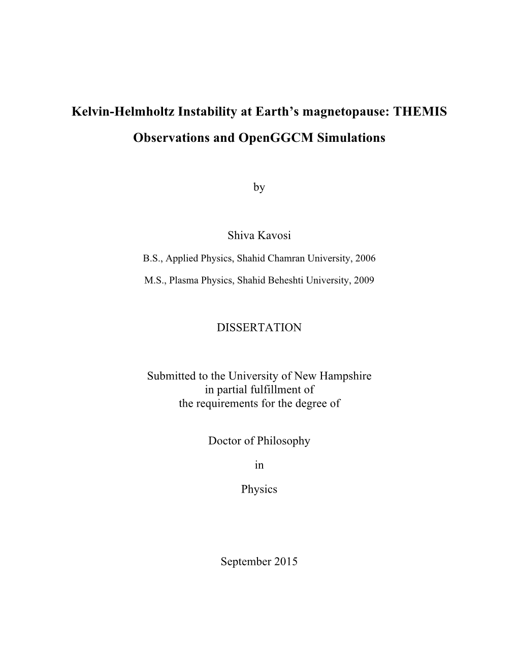 Kelvin-Helmholtz Instability at Earth's Magnetopause