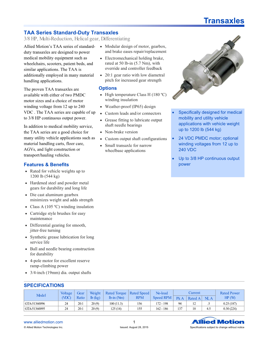 TAA Small Transaxles R2.Pub