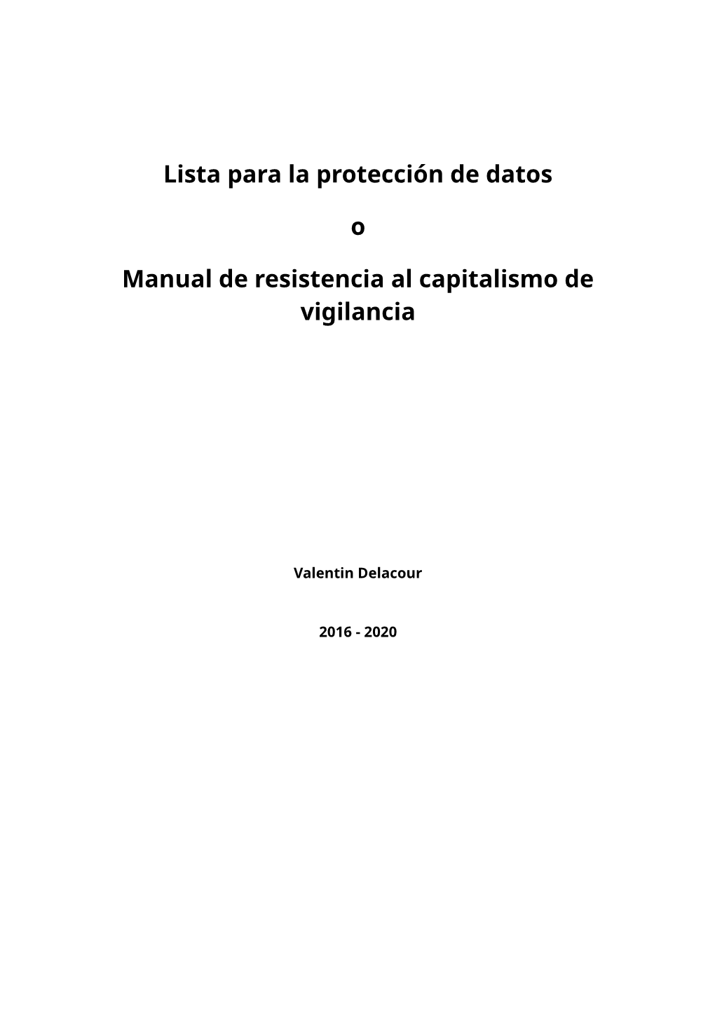 Lista Para La Protección De Datos O Manual De