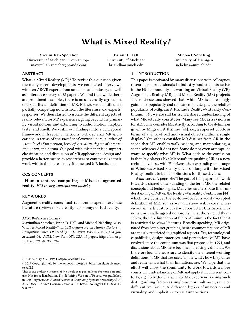 What Is Mixed Reality?