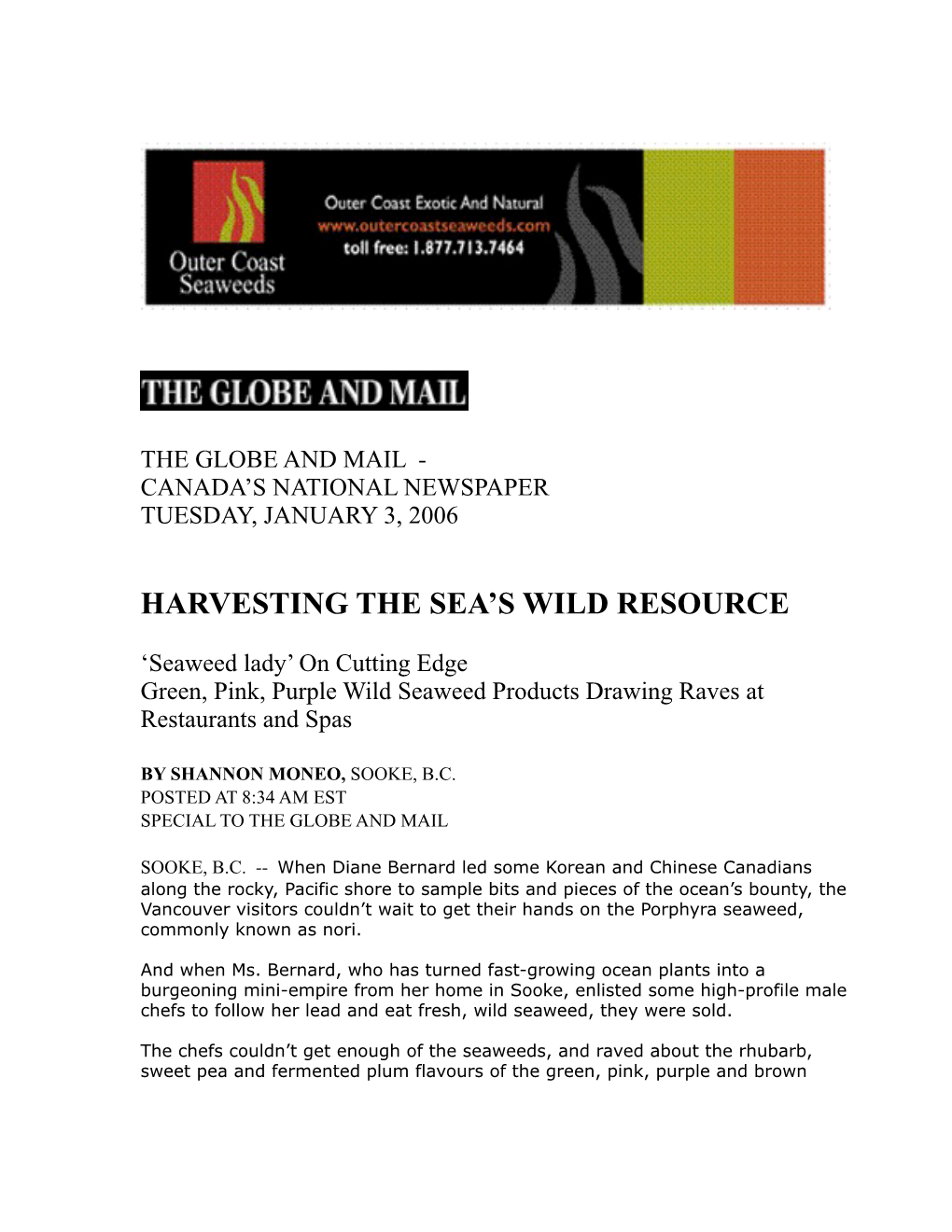 Harvesting the Sea's Wild Resource