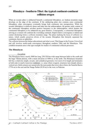 Himalaya - Southern-Tibet: the Typical Continent-Continent Collision Orogen