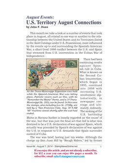 U.S. Territory August Connections by John F