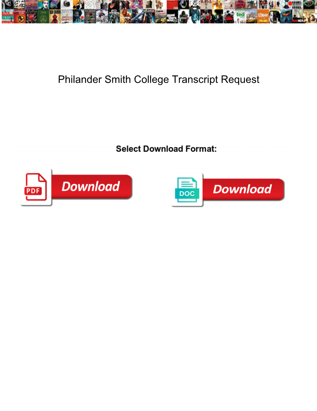 Philander Smith College Transcript Request
